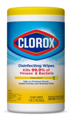 Toallitas Desinfectantes Clorox Limón 75 Toallas Elimina 99%