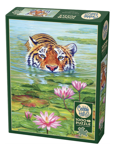 Rompecabezas Tigre En Flores De Loto 1000 Pz Cobble Hill Land Of The Lotus