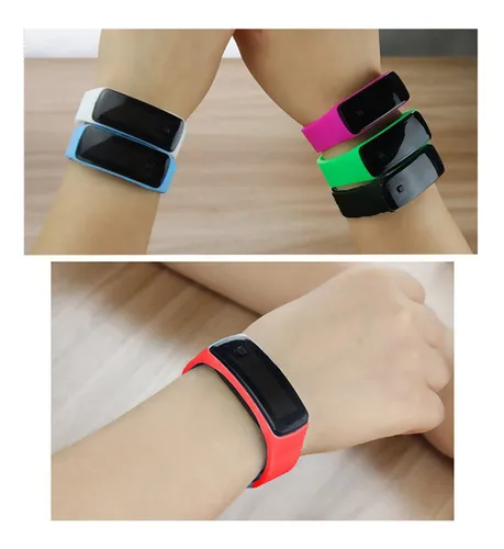 Relojes Digitales deportivos para mujer, pulsera LED con correa de