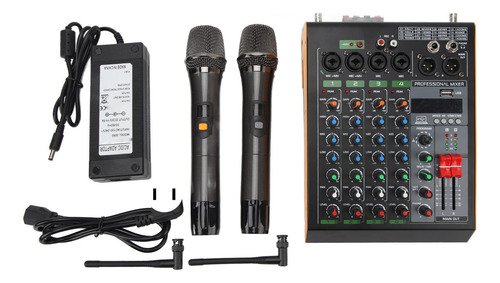 Mixer De Som De 4 Canais Sm4 Mixing Console Dual Wireless