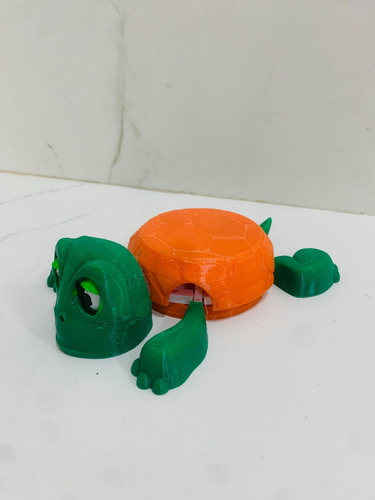 Tortuga Viral Posatazas Posavasos Articulada Varios Colores Tortuga Verde/naranja