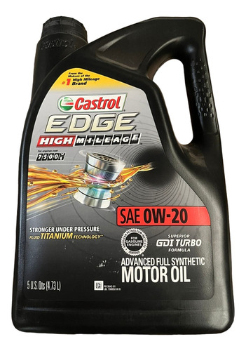 Aceite Castrol Edge High Mileage 0w-20 Full Sintético