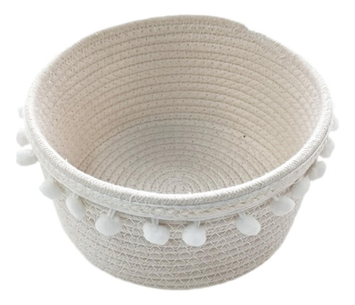 Cesta De Almacenamiento De Tejido A Mano Cesta De 22cmx11cm