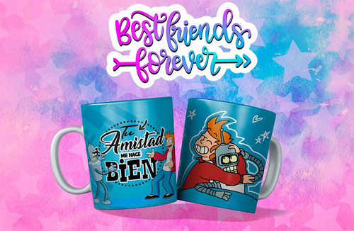 Taza Mejores Mágico, Philip Y Bender Futurama, Tu Amistad.