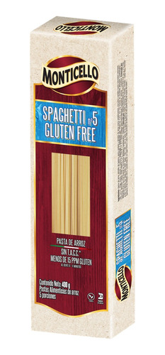 Spaghetti Monticello Gluten Free 400 Gr - g a $34