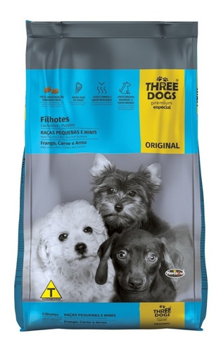 Alimento para perros Three Dogs Original para cachorros de razas pequeñas, 15 kg