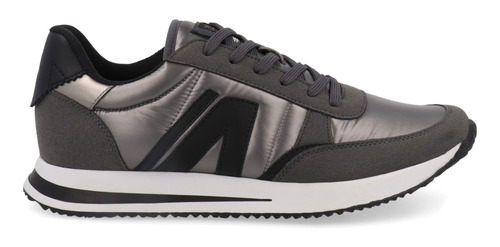 Tenis Urbano Trender Color Gris Con Costuras Para Hombre