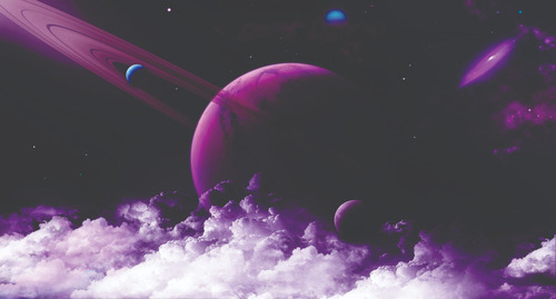Vinilos Decorativos Universo Luna Galaxia 130x70cm