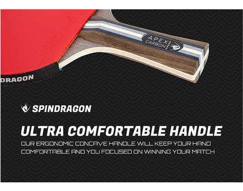 Spindragon Apex Carbon Professional Ping Pong Paddle - Ra...
