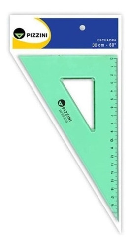 Escuadra Pizzini 3732 30cm 60° Acrilico Verde Dibujo Tecnico