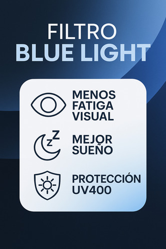 Lentes Filtro Azul Con Aumento + Marco Económicos Graduación 1 | Negro Mate