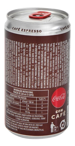 Refrigerante Coca-cola Café Espresso 220ml Pack 6 Unidades