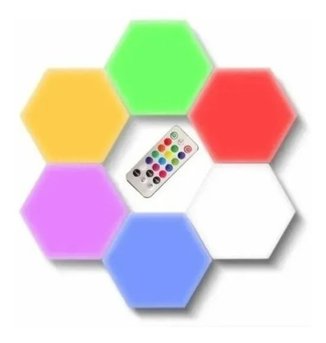 Lampara De Pared Hexagonal Con Sensor Tactil/control Remoto