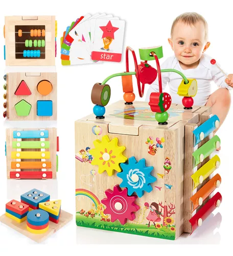 Woodmam Juguetes Montessori Para Niños De 1 Año, Cubo De .