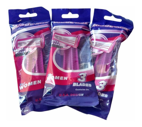 Maquinas De Afeitar Descartables X 6u. Mujer 3 Filos /hojas