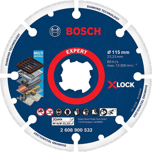 Disco 115mm Para Metal Expert Diamantado X-lock Buje22 Bosch
