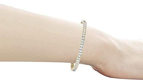 Savlano 14k Chapado En Oro Cubic Zirconia 3mm Square Princes