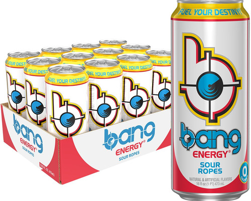 Bebida Energética Sin Azúcar Bang Energy Sour Ropes 12 Unida