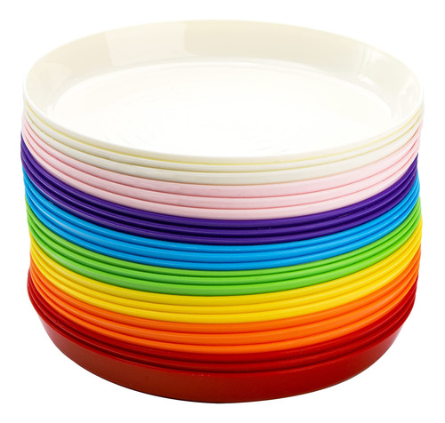 Frcctre 24 Plato Plastico Cena Colorido 7  Ensalada Bpa Para