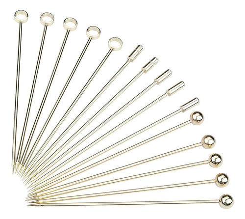 Puas Para Picada De Acero Inoxidable De 10 Cm Dorado 15 Pz