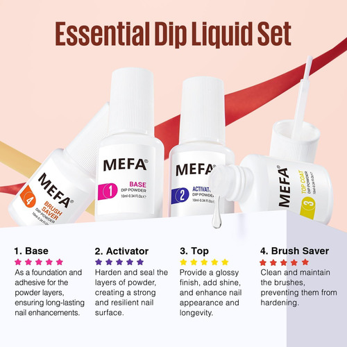 Kit De Uñas De Polvo De Mofa De Mefa Brillo Rosa Blanco Desn