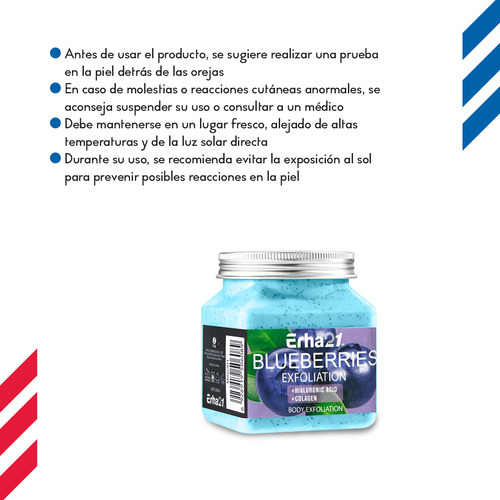 Exfoliante Corporal Diler De 350ml Fórmula Con Colágeno Y Ácido Hialurónico Para Piel Suave Limpia Y Revitalizada De Uso Diario O Semanal Aroma Mora azul