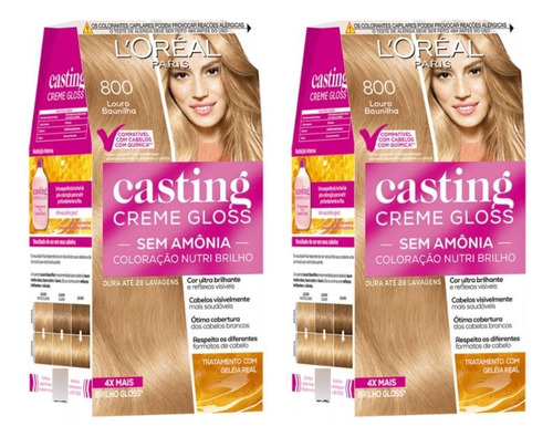 Coloración Casting Gloss 800 Rubia Claro - Kit con 2 unidades