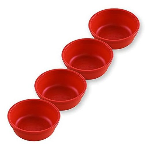 Conjunto De 4 - Re-play Made In Usa 5  Heavy Duty Bowls Roja