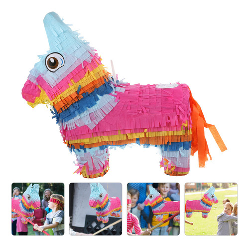 Decoración De Piñata Con Forma De Burro Arcoíris Para Niños