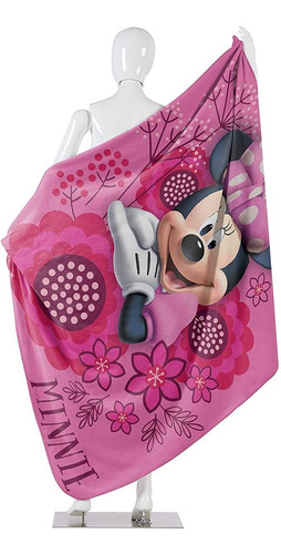 Disney Minnie Mouse Cobertor Manta Flor Rosa 1.1x1.5m
