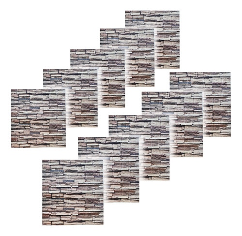 Set X10 Revestimiento Adhesivo Pared Madera Ladrillo El Rey