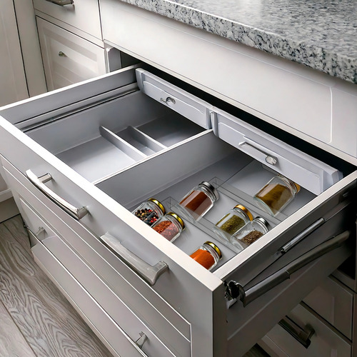 Kit 3 Divisórias Porta Especiarias Gaveta Cozinha Suporte