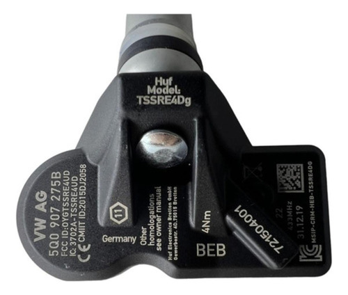 Sensor Pressão Pneu Tpms Tiguan Amarok Touareg 5q0907275b