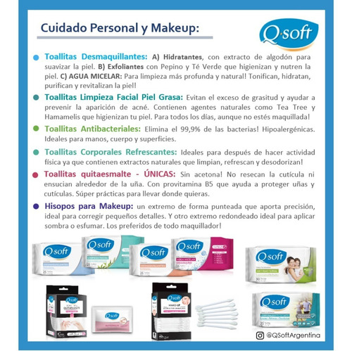 Imagen 6 de 6 de Toallitas Antibacteriales Q-soft (12 Paquetes)