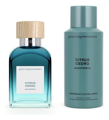 Set Adolfo Dominguez Agua Fresca Citrus Cedro 2pzs Hombre