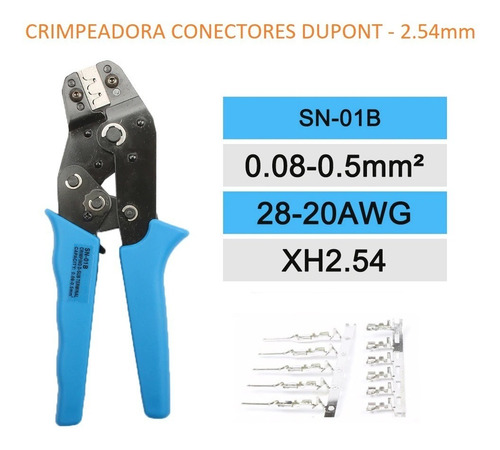 Imagen 5 de 6 de Pinza Crimpeadora Teminal Dupont 2.54mm 0.08-0.5mm2 Hobb