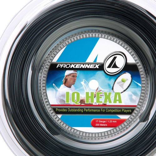 Corda Prokennex Iq Hexa 17l 1.23mm Preta Rolo Com 200 Metro
