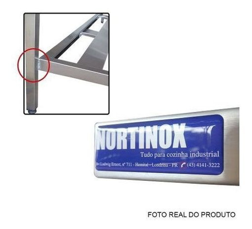 Imagem 4 de 9 de Prateleira Em Aço Inox 1150 X 320 X 1600mm 4 Planos Reforçad