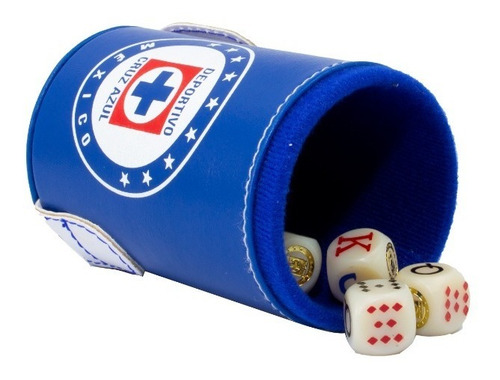 Imagen 3 de 6 de Cubilete Cruz Azul Con Portadados. 5 Dados Grabados
