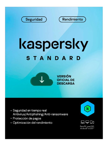 Licencia Original Kaspersky Antivirus 1 Pc 1 Año  Standart