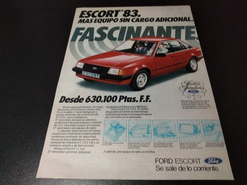 (pa422) Publicidad Clipping Ford Escort * 1983