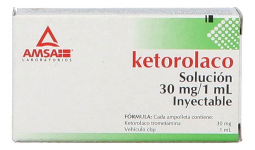 Ketorolaco 30 Mg/ml Solución Inyectable 3 Ampolletas