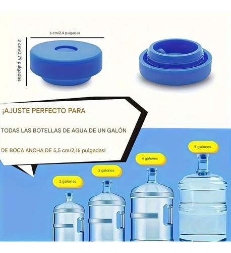 10 Tapas De Silicón Universal Para Garrafón Garrafa Botellón Azul Tapón Para Garrafón