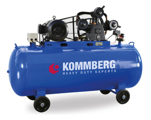 Compresor de aire eléctrico Kommberg KB-BC100500 trifásico 500L 10hp 380V 50Hz azul