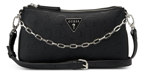 Bolsa Guess Factory Aa971770-bla Acabado De Los Herrajes Níquel Color Negro Correa De Hombro Negro Diseño De La Tela Lisa