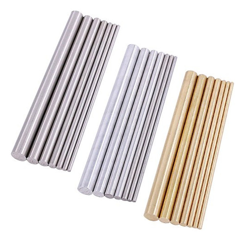 21pcs Metal Round Rods Kit, 3 Kinds Of Metal Materials ...