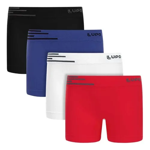 comprar Kit 4 Cuecas Boxer Infantil Kids Menino Box Sem Costura Lupo