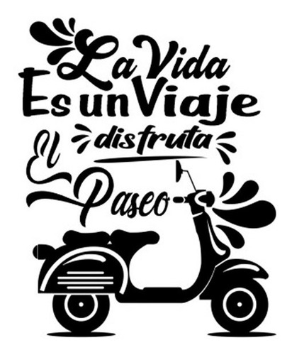 Vinilo Decorativo Pared Frase La Vida Es Un Viaje Adhesivo