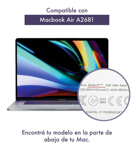 Imagen 4 de 9 de Protector Teclado Silicona - Compatible Macbook Air 13 A2681