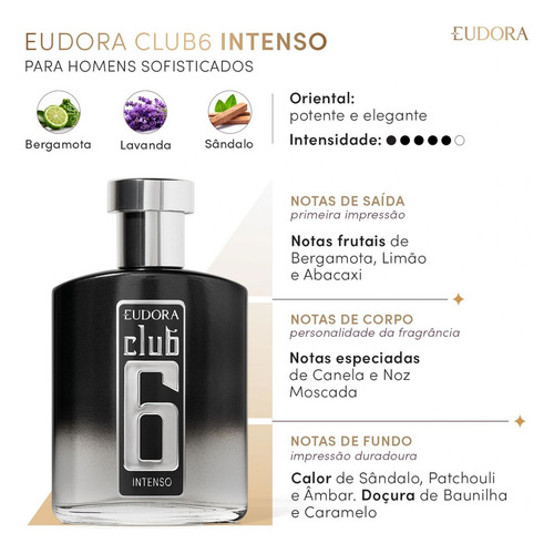 Perfume Club 6 Intenso Desodorante Colônia 95ml